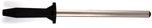 Mundial aanzetstaal RVS - Diamant - Ovaal - 26 cm - Zwart kunststof handvat