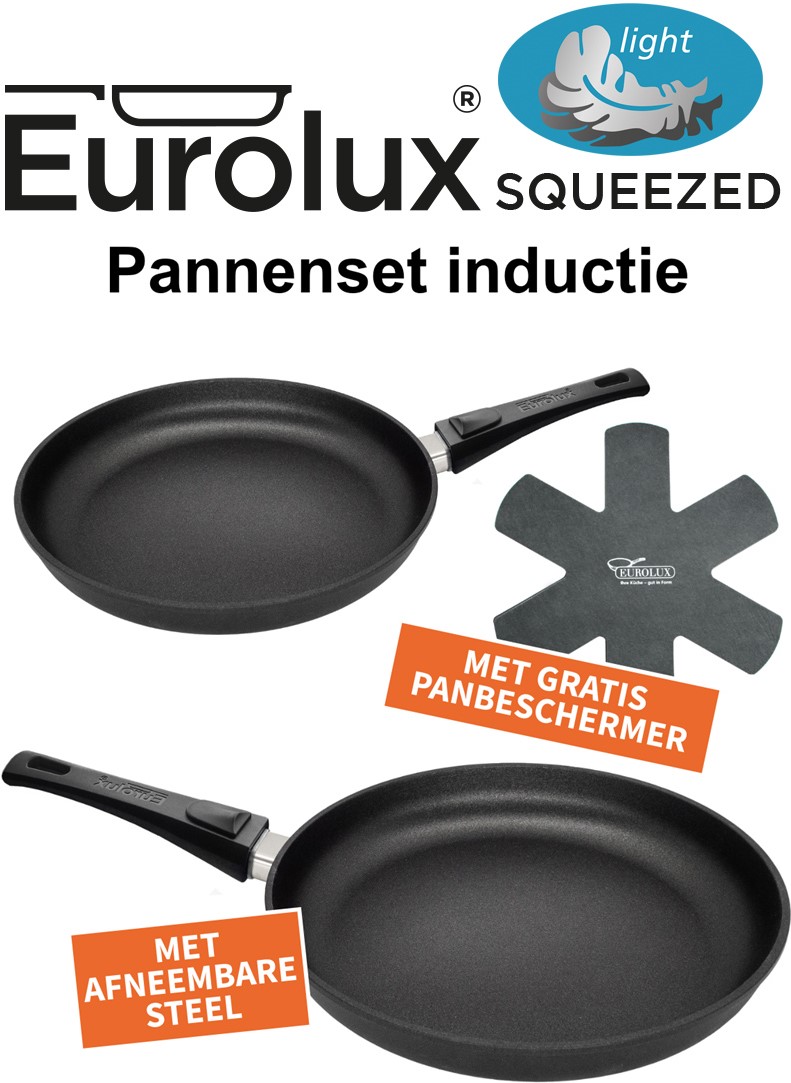 Pickering Afdeling afdrijven Eurolux Squeezed Pannenset bestaande uit koekenpan 24 x 4,5 cm en 28 x 4,5
